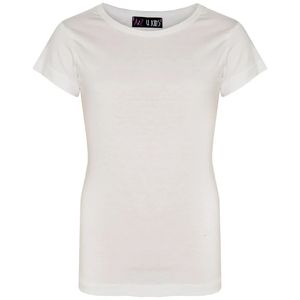 Kids Girls White T Shirts 100% Cotton Plain School T-shirt Top 3-13 jaar 240410