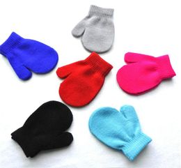 Gants pour enfants tricotant des gants doux et chauds garçons filles mitaines unisexe enfants gants Winte enfants laine Luvas enfants accessoires 6 couleurs9211437