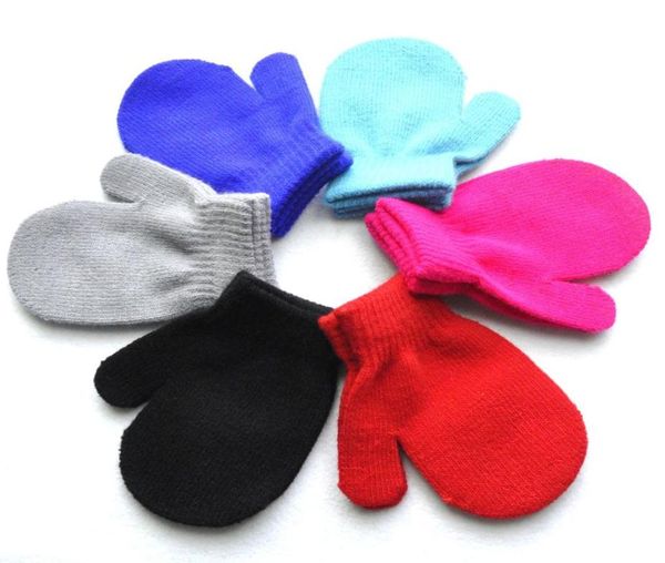 Gants pour enfants tricotant des gants doux et chauds garçons filles mitaines unisexe enfants gants d'hiver enfants laine Luvas enfants accessoires 7 couleurs6826239