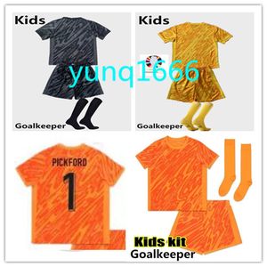 Kit de gardien de but pour enfants 1 # maillots de football Pickford 2024 Ramsdale Pope Football Shirt Enfants Angleterre Football Set