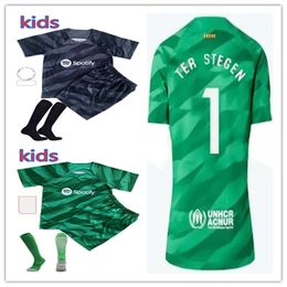 Kit de portero para niños 1# TER STEGEN camisetas de fútbol LEWANDOWSKI PEDRI GAVI camiseta de fútbol 23 24 ANSU FATI F. DE JONG ARAUJO Traje de fútbol