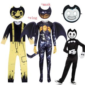 Costumes d'Halloween pour enfants Anime Bendy les machines à encre Cosplay Garçons Filles Body + Wing Cartoon Disfraces Carnival Party Vêtements G0925