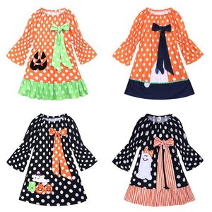 Robe citrouille d'halloween pour enfants, Orange, Costume de printemps et d'automne, robes de fête, de concours, de vacances, pour filles