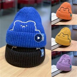 Gorros para niños 2023, gorro para niños y niñas, gorro de invierno para bebé, gorros con patrón de oso bonito, gorro para mantener el calor, accesorios para niños de 0 a 6 años GC2308