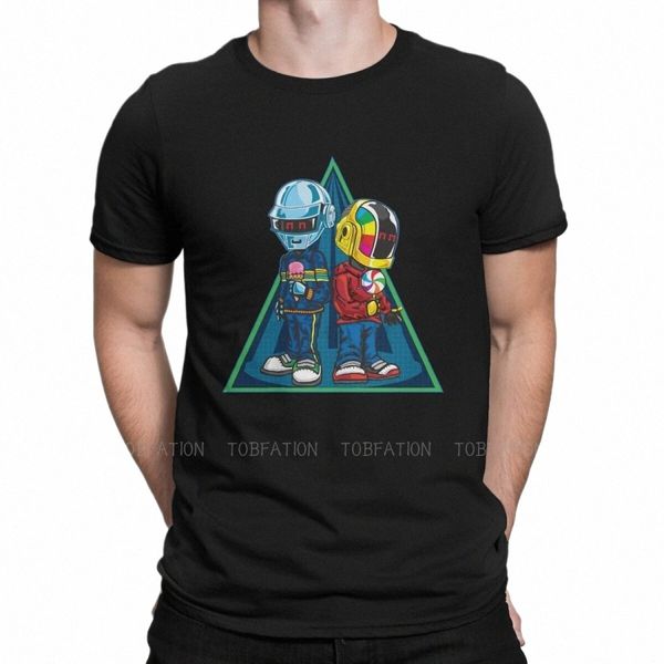 Casco para niños O cuello camiseta Daft Punk tela original camiseta hombres ropa individualidad esponjosa venta caliente l4mf #