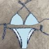 Designer de mode maillots de bain jeunesse fille chaud mini maillot de bain lettre D lacets bikini ensemble tongs haut plage dame décontracté sexy maillot de bain maternité femme maillot de bain vêtements de plage