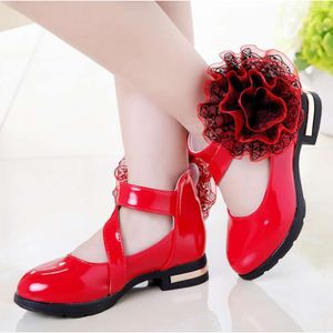 Kids High Heel Princess Flower Enfants Chaussures en cuir Fashion Girls Party Robe Wedding Dance L2405 L2405