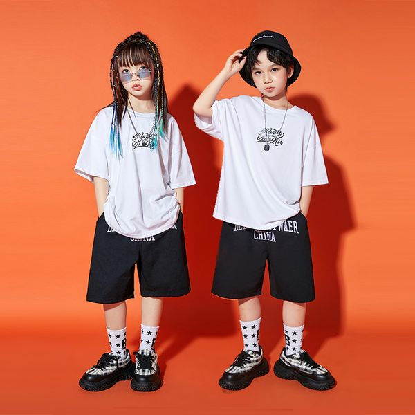 Kids Hip Hop Dance tenue d'été Girls Jazz Dancewear Tops Loose Vest Shorts Suit Street Dance Performance Stage Costume YS3941