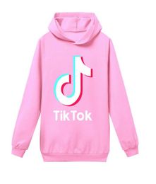 Hoodies voor kinderen Hip Hop Paars Roze Zwart Tiktok Hoody met lange mouwen en capuchon Tienermeisjes Jongens Tik Tok Hoodies Sweatshirts 3T-14Y105f8756462