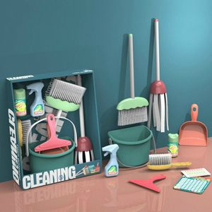 Kids HouseKeeping Speelgoed Schoonmaken Tool Kit Simulatie Mini Broom Dankpan Set Pretend Play Education HouseWork Geschenken Jongens Meisjes 210312