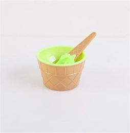 Kids Ice Cream Bowls Tools Cup Couples Bowl Gifts Dessert Container Houder met Lepel Kinderen Gift Levering KKB7518