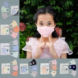 Kids Ice Silk Mask Baby Jongens Meisjes Zomer Cartoon Gedrukt Gezicht Mond Maskers Wasbare Ademend Katoen Gezichtsmaskers