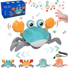 Enfants Induction Ramper Crabe Poulpe Marche Jouet Bébé Électronique Animaux Jouets Musicaux Éducatif Enfant En Mouvement Jouet Cadeau De Noël 240129