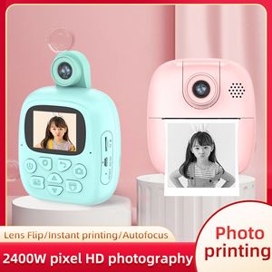 Appareil photo à impression instantanée pour enfants Appareil photo numérique vidéo selfie pour les tout-petits âgés de 3 à 12 ans Garçons Filles Cadeau d'anniversaire de Noël 1080P HD Écran de 2,0 pouces Appareil photo imprimé pour enfants