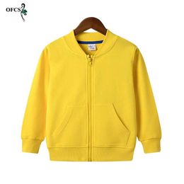 Veste pour enfants Garçons Manteaux Printemps Coton Zipper Veste Solide Enfants Plus Réchauffement Doux Vêtements d'extérieur Bébé Vêtements de sport en plein air 211011