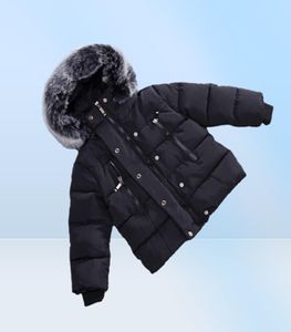 Veste pour enfants Mouilles chaudes d'hiver épaississez le col en fourrure naturelle à capuche extérieurs Bébé garçons filles vêtements 7573864