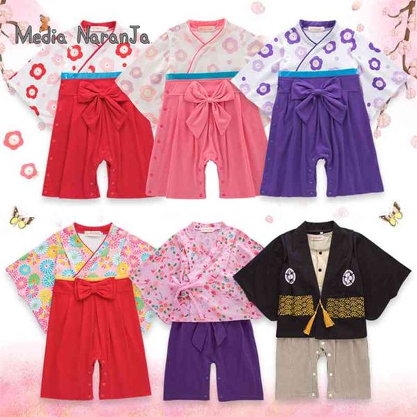 Niños estilo Kimono japonés bebé niñas niños 5 tipos niño pequeño algodón mono ropa disfraz 210816