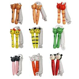 Kinderen Jump Touw Wood Handgreep Mooie cartoon Skipping Rope Sport Bodybuilding Finess C0621G3