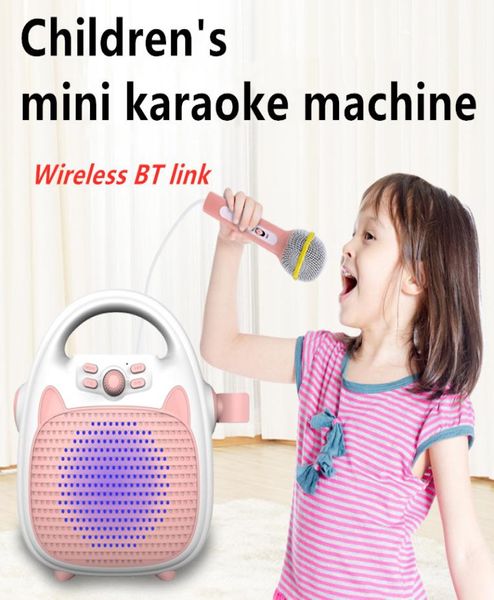 Enfants Karaok Player K Sing Home o Sans fil BT micro téléphone Vidéo enfants mini machine TV KTV Haut-parleur Haut-parleur Microphone à main2720703