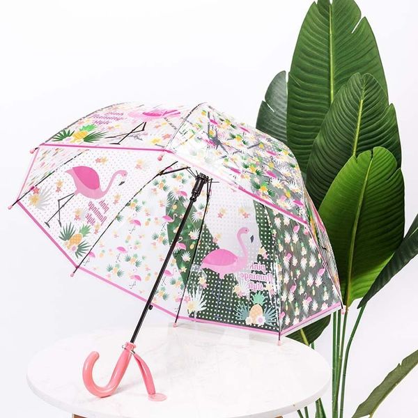 Enfants Kawaii Licorne Anime Animal Transparent Parapluies Imperméables Pour Enfants Femelle Mignon Dessin Animé Alpaga Petite Fille Ombrelle 220707