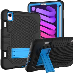 Kids Kickstand Funda protectora para tableta PC para iPad Mini 6 5 4 3 en 1 Plástico TPU Hybrid Defender Funda resistente a prueba de golpes con soporte Azul