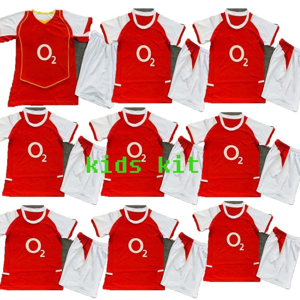 Kit enfants 2002 2004 HENRY BERGKAMP RETRO Soccer Jersey V. PERSIE VIEIRA MERSON Home Away 3ème 02 04 05 06 Maillot de football pour enfants court