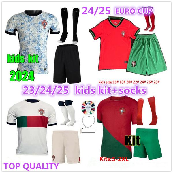 2021 Portugal maillots de foot RONALDO JOAO FELIX NEVES BERNARDO CANCELO RUBEN NEVES 2021 équipe nationale maillot de football 20 21 Mais Femmes Kit enfants uniforme
