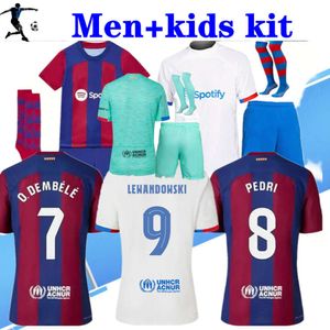 Kit enfants 23 24 VITOR ROQUE PEDRI GUNDOGAN maillots de football ADAMA GAVI camiseta de futbol R. ARAUJO 2023 2024 Hommes enfants kit ANSU FATI MEMPHIS maillot de football