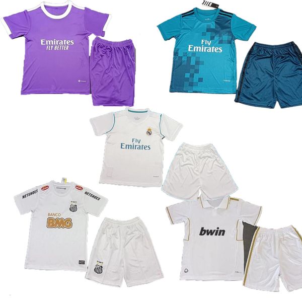 Kit enfants Maillot de football du Real Madrid BALE BENZEMA MODRIC Chemises de football rétro Vintage ISCO Maillot SERGIO RAMOS MARCELO kit enfants