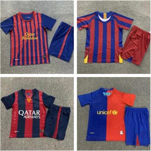 Kit para niños Camisetas de fútbol retro BarcelonaS 05 06 08 09 11 12 100.º clásico maillot de foot RIVALDO RONALDO GUARDIOLA RONALDINHO 10 11 14 15 XAVI MESSIS camiseta de fútbol