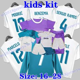 Kinderkit Retro Classic Rea KIDS voetbalshirts 2011 12 16 17 18 BenzEMA MARCELO ISCO CARVAL BALE SERGIO RAMOS Madrids Ronaldo kinderen jongens