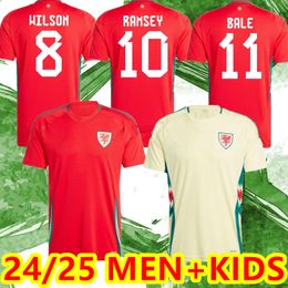 2024 25 Gales Jerseys de fútbol Falas Wilson Allen Ramsey World National Team Cup Rodon Vokes Camisa de fútbol Home Football Uniformes de adultos Versión de jugadores