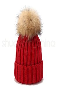 Enfants tricoté Bonnet chapeaux mignon bébé hiver chaud Bonnet pompon balle chapeau enfants en plein air tissage casquette de Ski TTA16972372996