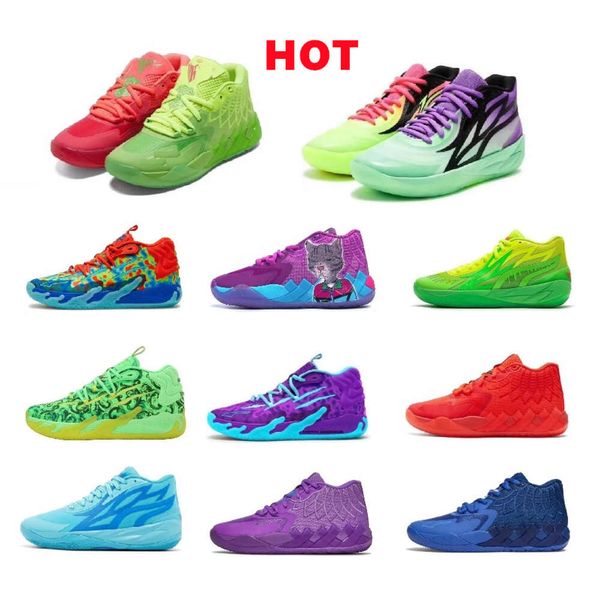 Enfants LaMelo Ball MB02 Rick Morty Hommes Chaussures de basket-ball Baskets à vendre Slime Grade school sport Chaussure Boutique en ligne MB03 US4.5-US12