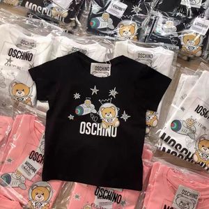 Camisetas con diseño de letras para niños, camisetas de manga corta, camisetas con patrón de bordado colorido para niños y niñas, jersey de 90-150cm