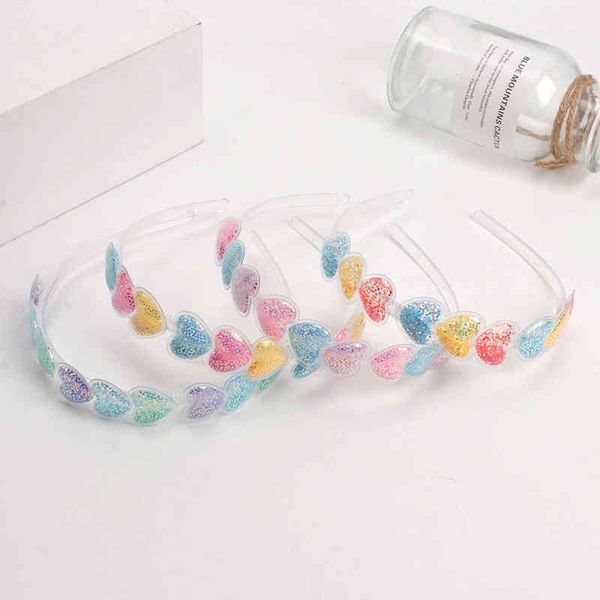 Kids Lovely Hairbands Lentejuelas transparentes Aros para el cabello con dientes Boutique Girls Glitter Headbands Sweet Korean Hair Accessories AA220323