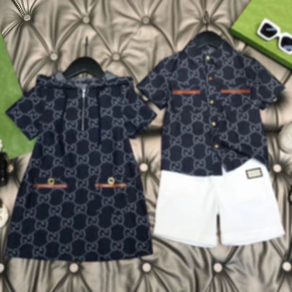 Conjunto de ropa de lujo para niños, falda, camiseta, pantalones cortos, conjunto de ropa de 2 uds., conjuntos de ropa de 90-160CM