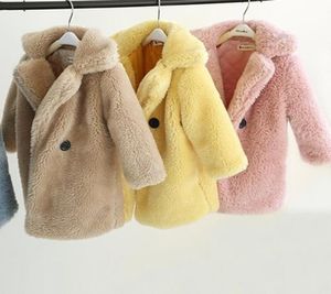 Kids Luxurys winter bont kasjmier hoodie jas 7 kleuren jongens meisjes lange mouwen verdikking jassen Kerst designer 28Y Baby Girl Ja5354635