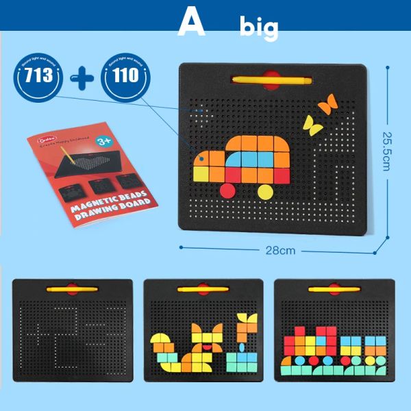 TOMAS MAGNÉTICAS DE NIÑOS Toyes de dibujo de aprendizaje de la escritura Pintura Magnet Mosaic Jigsaw Juego Creative Educational Toys para niños