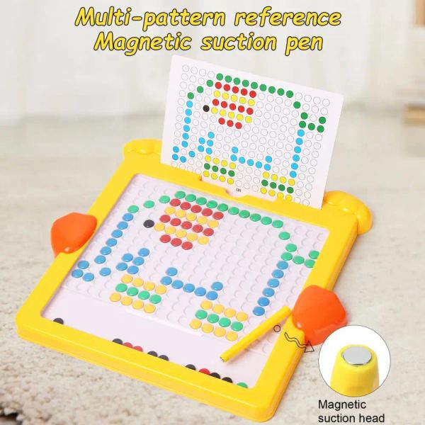 Planche à dessin magnétique pour enfants jaune dinosaur dinosaur planche de jeu créatif livre de dessin motif de jeu montessori