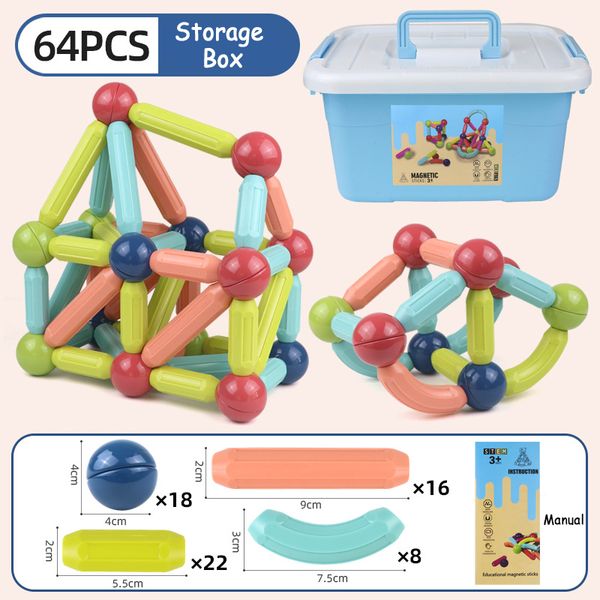 Kids Magnetic Stick Blocks Toy Magnit Constructor Set Maignets Balls Boule Couche de canne Montessori Toys éducatifs pour enfants