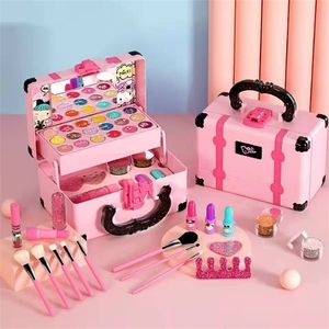 Enfants maquillage cosmétiques boîte de jeu princesse fille jouet jeu ensemble rouge à lèvres ombre à paupières sécurité non toxique jouets kit pour 231228