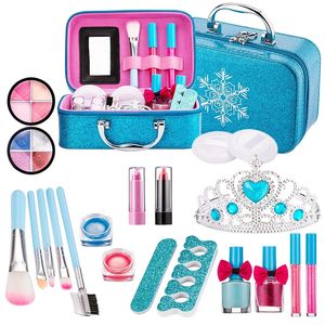 Kit de maquillage pour enfants pour fille réel toys lavables petites filles faisant semblant de jouer pour tout-petit enfants enfants princesse d'anniversaire cadeau 240416