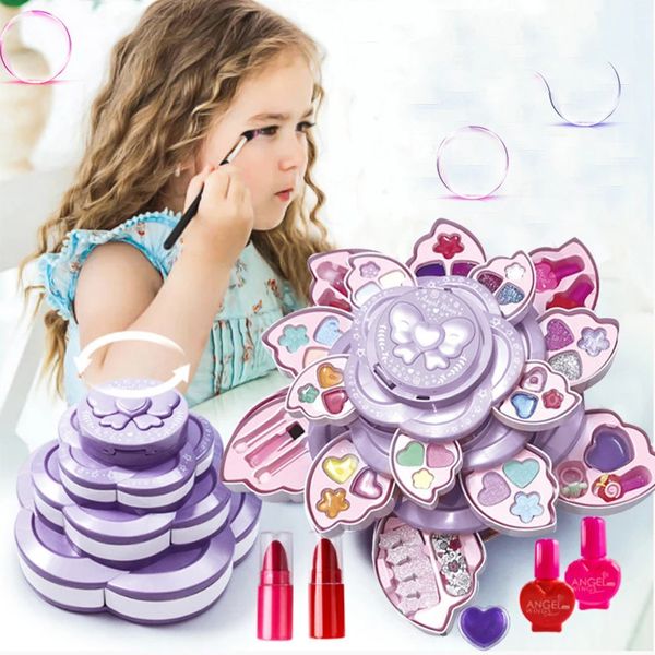 Kit de maquillage pour enfants pour filles, lavable, véritable cosmétique, sûr, Non toxique, ensemble de maquillage, jouets pour petite fille, cadeau d'anniversaire de noël, 231228