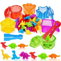 Juego de correspondencias para niños, juguetes educativos, dinosaurios, cognición, clasificación de arcoíris, entrenamiento de motricidad fina, juguetes sensoriales Montessori, regalos 240131