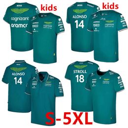 kinderen Heren T-Shirts Aston Martin Jersey T-shirt AMF1 2023 Official Mens Fernando Alonso T-Shirt Formula 1 Racing Suit F1 Shirt MOTO Motorcyc Tees 0228H23 16-26 S-5XL
