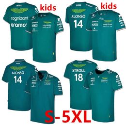 Kids heren t-shirts Aston Martin Jersey T-shirt AMF1 2023 Officiële heren Fernando Alonso T-shirt Formule 1 Racepak F1 Shirt Moto Motorcyc Tees 0228H23 16-26 S-5XL