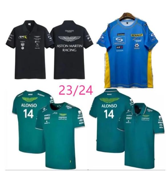 enfants Hommes T-shirts Aston Martin Jersey T-shirt AMF1 2023 Officiel Hommes Fernando Alonso T-Shirt Formule 1 Costume de Course F1 Chemise MOTO Motorcyc Tees 0228H23