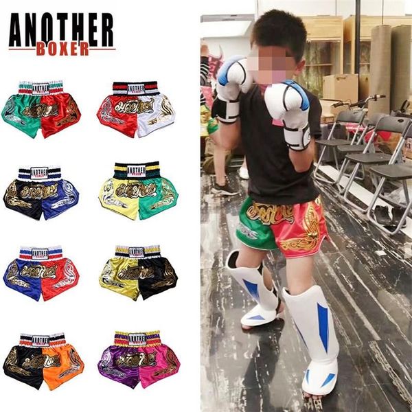 Enfants hommes femmes Shorts de boxe troncs impression à séchage rapide Kickboxing combat grappin pantalon tigre Muay Thai Men's298B