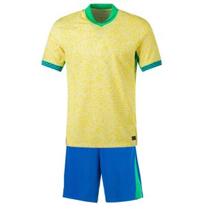 Kit à domicile du Brésil KidSmens Copa America 2024 Soccer Ootball Shirt